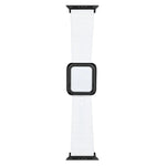 Black Square Buckle Silicone Watch Band For Apple Watch Series, 7 45mm / 6&SE&5&4 44mm / 3&2&1 42mm, 7 41mm / 6&SE&5&4 40mm / 3&2&1 38mm