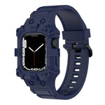 Integrated Silicone Watch Band For Apple Watch Series, 7 45mm / 6&SE&5&4 44mm / 3&2&1 42mm