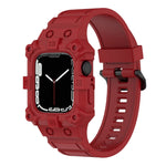 Integrated Silicone Watch Band For Apple Watch Series, 7 45mm / 6&SE&5&4 44mm / 3&2&1 42mm