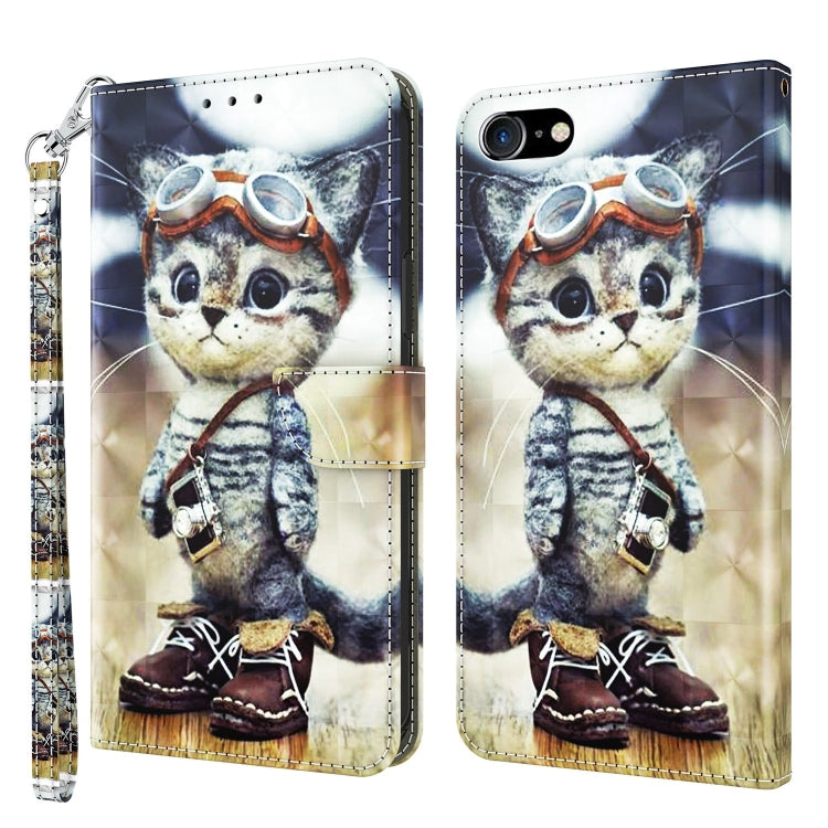 3D Painted Leather Phone Case, For iPhone SE 2022 / SE 2020 / 8 / 7, For iPhone XR, For iPhone 8 Plus / 7 Plus