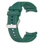 Universal leather texture silicone watch band for Samsung Galaxy Watch in green color with stylish design.