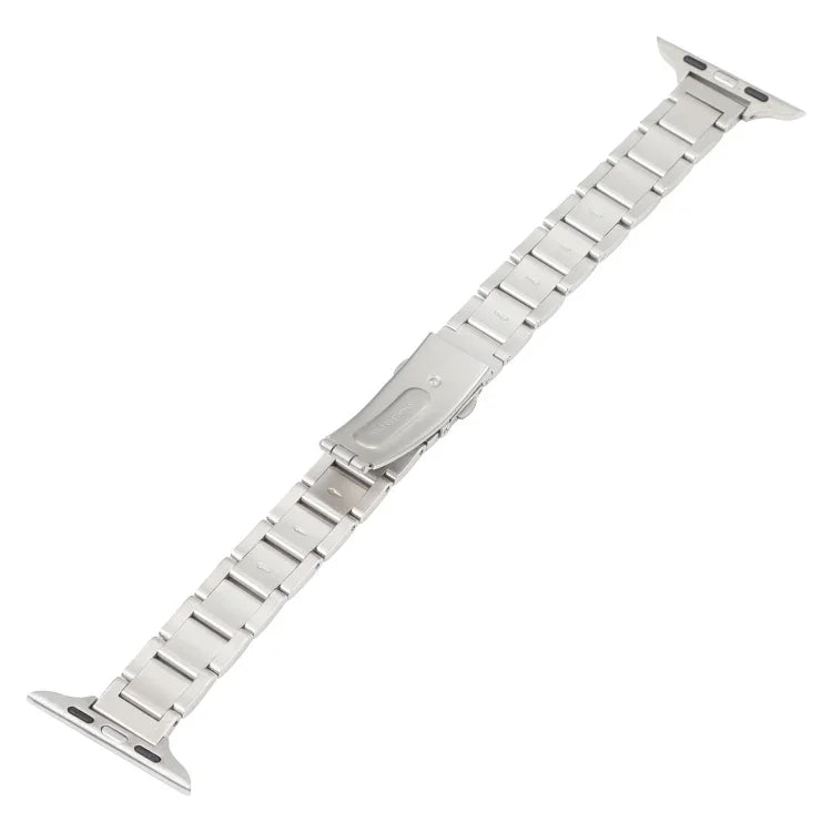 Three Beads Metal Watch Band For Apple Watch Series, 7 45mm / 6&SE&5&4 44mm / 3&2&1 42mm, 7 41mm / 6&SE&5&4 40mm / 3&2&1 38mm