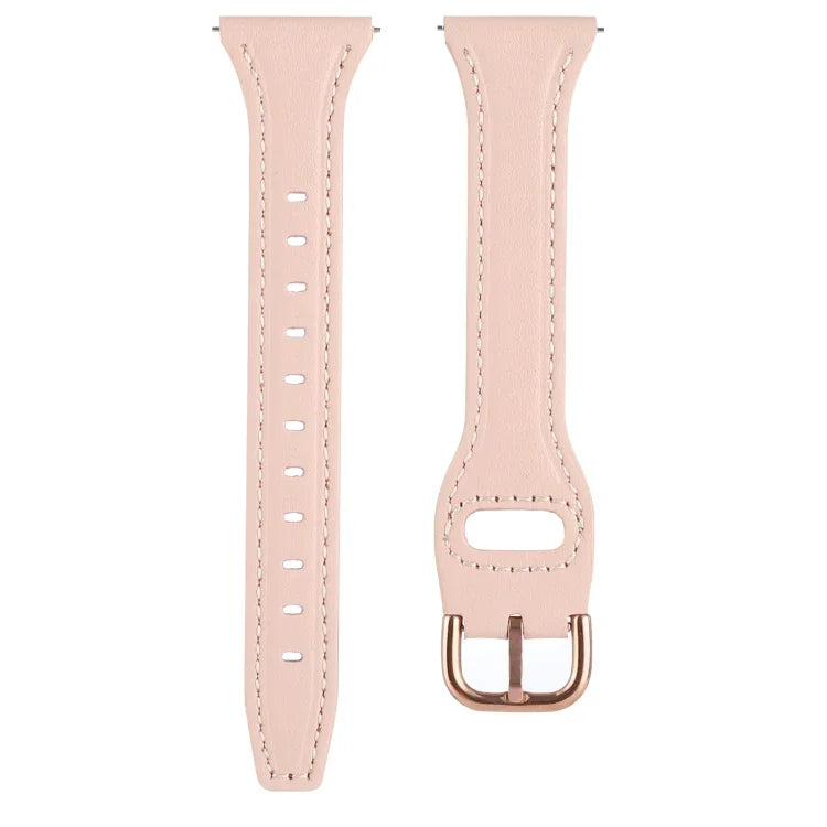 22mm Reverse Buckle Genuine Leather Watch Band, For Samsung Galaxy Watch3 / Huawei Watch GT3 Pro