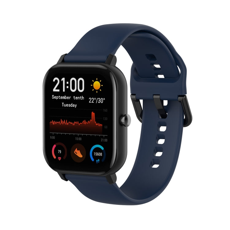 For Amazfit GTS4 Mini Solid Color Soft Silicone Watch Band, S Size, Large Size