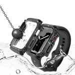 Screen Tempered Glass Film Armor Waterproof Watch Case, For Apple Watch Series 9 / 8 / 7 45mm, For Apple Watch Series 9 / 8 / 7 41mm