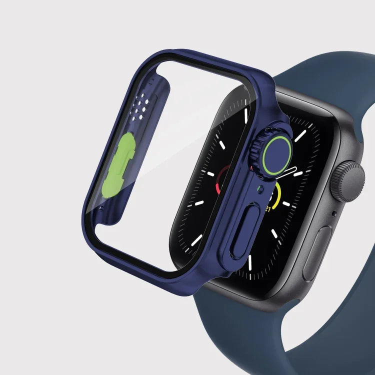 For Apple Watch Series 9 / 8 / 7 45mm Film PC Watch Case with Detachable Button, For Apple Watch Series 9 / 8 / 7 45mm