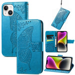 Butterfly Embossing Leather Case, For iPhone 14 Pro Max, For iPhone 14 Pro, For iPhone 14, For iPhone 14 Plus