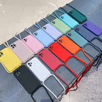 Crossbody Lanyard Liquid Silicone Case, For iPhone 14 Pro Max, For iPhone 13, For iPhone 13 Pro