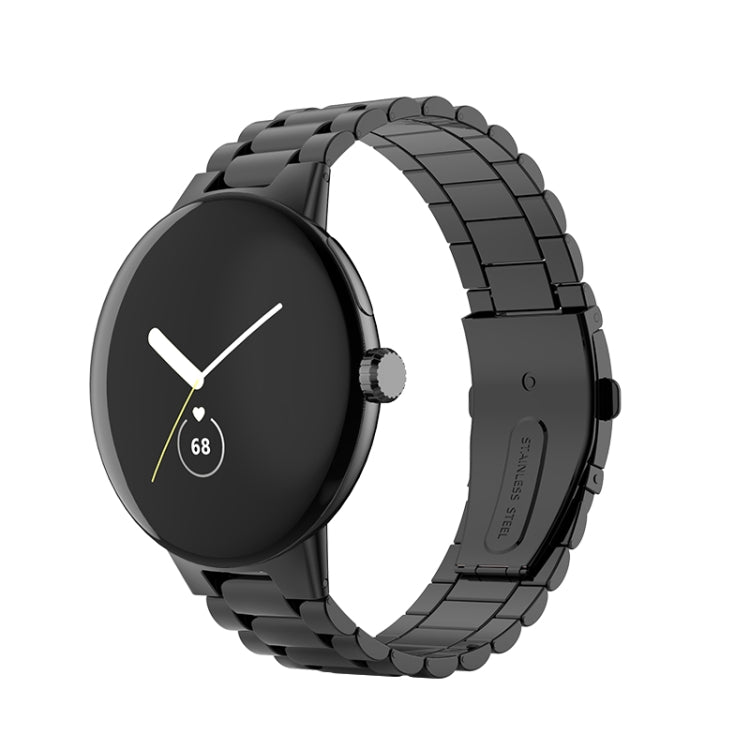 Three Strains Stainless Steel Metal Watch Band, For Google Pixel Watch 4 / 3 / 2 / 1 41mm