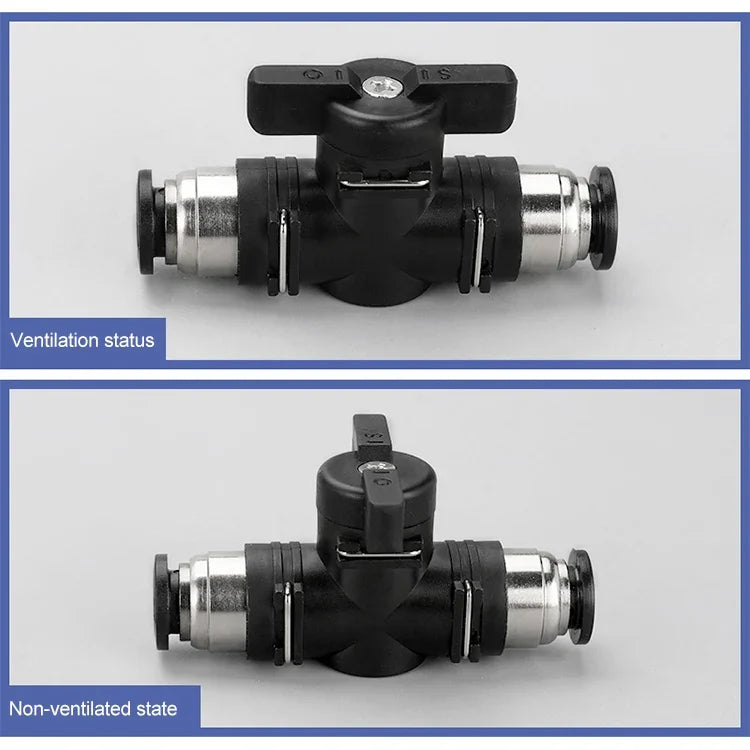 LAIZE Manual Valve Pneumatic Quick Fitting Connector, BUC-4, BUC-6, BUC-8, BUC-10, BUC-12, HVFF-4, HVFF-6, HVFF-8, HVFF-10, HVFF-12