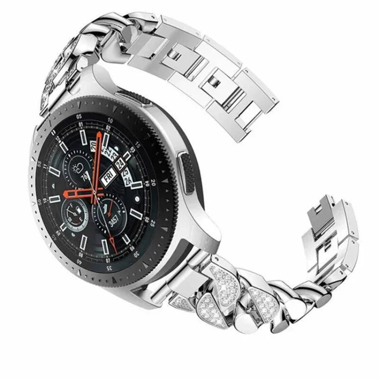 Row Diamonds Denim Chain Watch Band, For Samsung Galaxy Watch5 40mm/44mm / Watch5 Pro