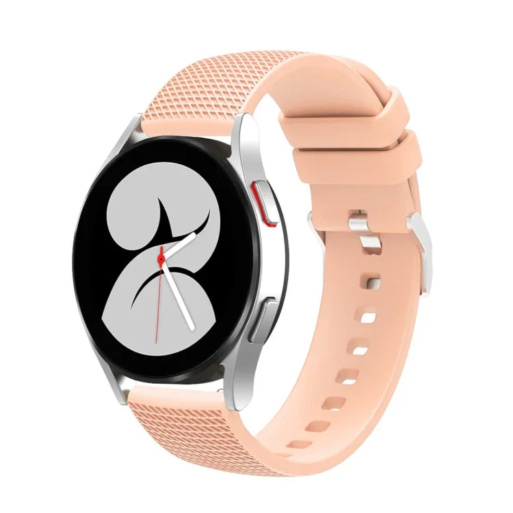 20mm Pockmarked Silver Buckle Silicone Watch Band, For Samsung Galaxy Watch5 40mm/44mm / Watch5 Pro