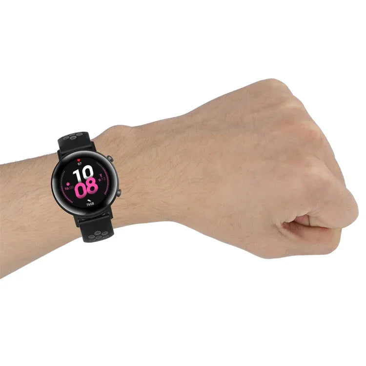 20mm Clasp Two Color Sport Wrist Strap Watchband, For Huawei Watch GT2 42MM, For Galaxy Watch Active2 / Active