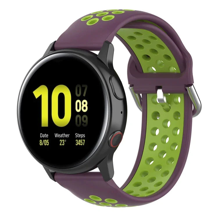 20mm Clasp Two Color Sport Wrist Strap Watchband, For Huawei Watch GT2 42MM, For Galaxy Watch Active2 / Active
