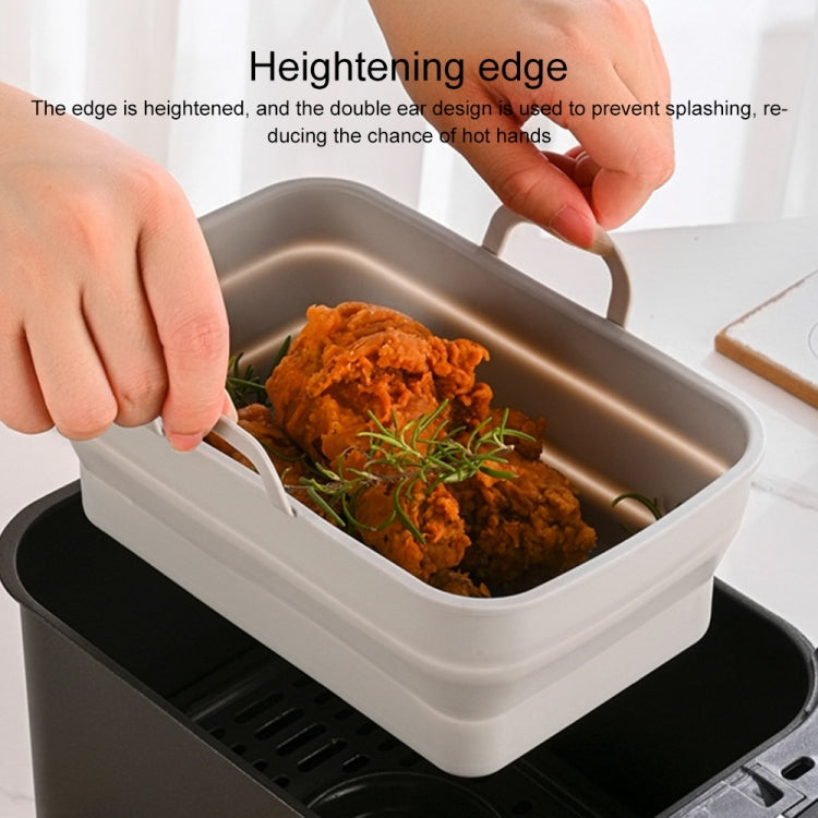 Rectangular Double Pull Basket Foldable Silicone Air Fryer Baking Pan
