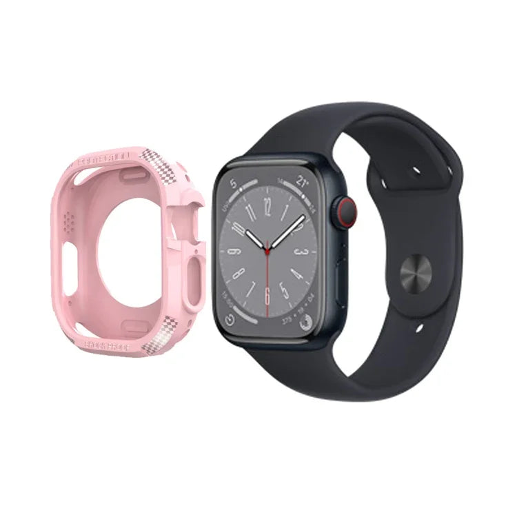 Carbon Fiber Shockproof Case For Apple Watch, Series 9 / 8 / 7 45mm