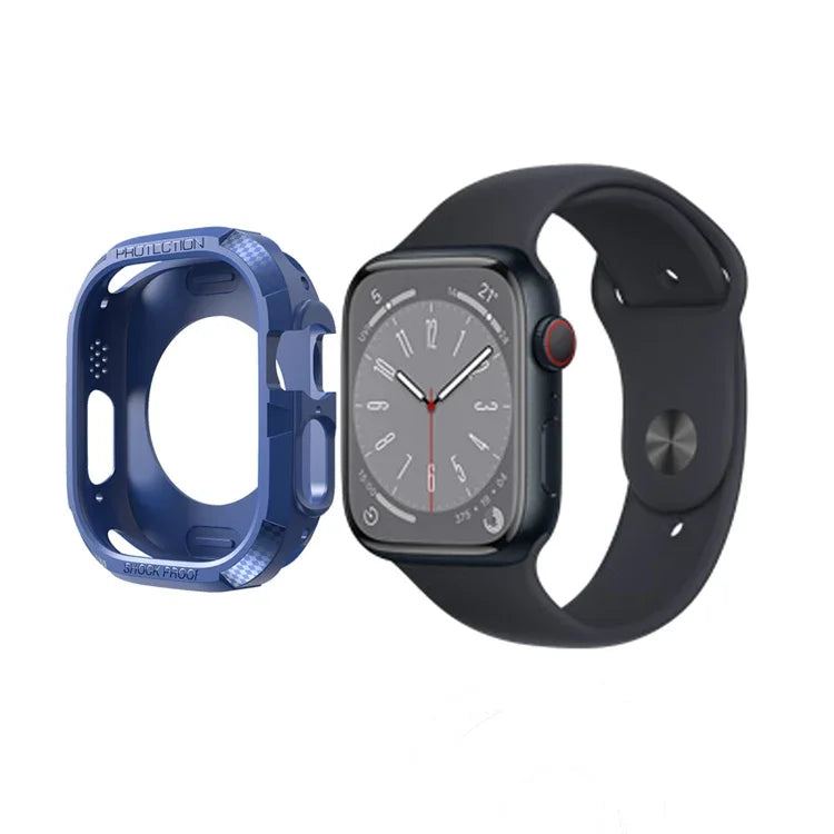 Carbon Fiber Shockproof Case For Apple Watch, Series 9 / 8 / 7 45mm