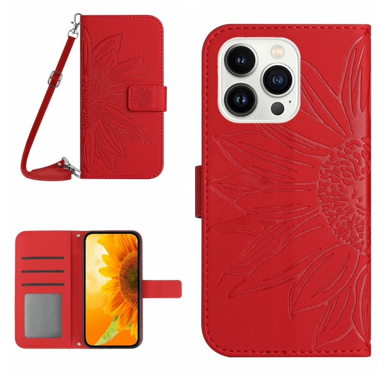 Skin Feel Sun Flower Pattern Flip Leather Phone Case, For iPhone 13 Pro, For iPhone 13 Pro Max, For iPhone 14, For iPhone 14 Plus