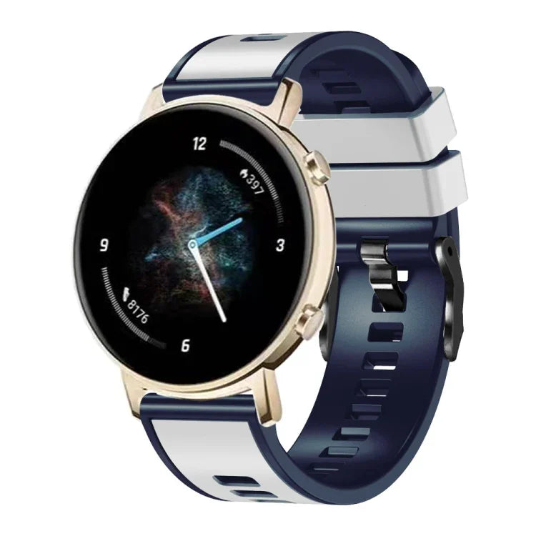 Plain Weave Two-color Silicone Watch Band, For Samsung Galaxy Watch 5 40mm / 44mm