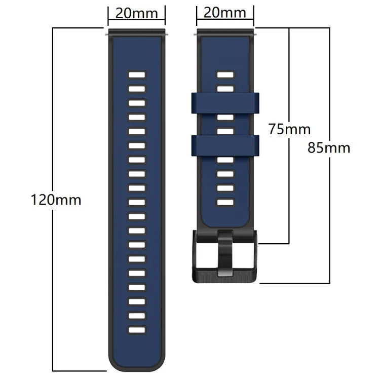 Plain Weave Two-color Silicone Watch Band, For Samsung Galaxy Watch 5 Pro 45mm