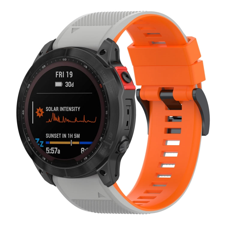 Two-color Silicone Watch Band, For Garmin Fenix 7, For Garmin Fenix 7X