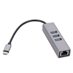 SL-030 USB-C / Type-C to Gigabit Ethernet RJ45 & 3 x USB 3.0 Adapter Converter HUB, USB-C / Type-C to RJ45 & 3 x USB