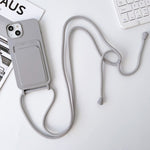 Crossbody Lanyard Elastic Silicone Card Holder Phone Case, For iPhone 11 Pro Max