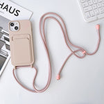 Crossbody Lanyard Elastic Silicone Card Holder Phone Case, For iPhone 11 Pro Max