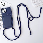 Crossbody Lanyard Elastic Silicone Card Holder Phone Case, For iPhone 11 Pro Max