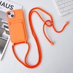 Crossbody Lanyard Elastic Silicone Card Holder Phone Case, For iPhone 11 Pro Max
