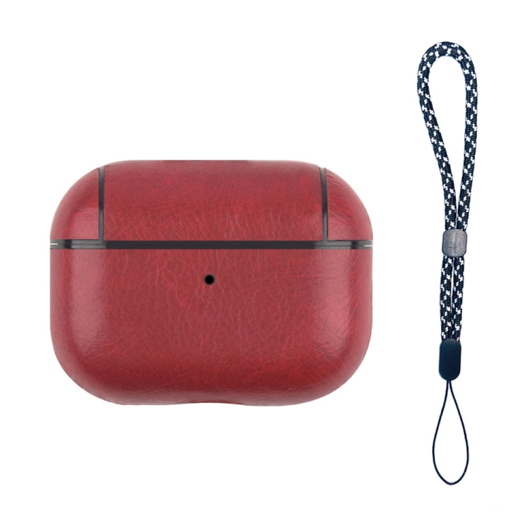 Wireless Earphone Leather Shockproof Protective Case with Lanyard, For AirPods Pro 2
