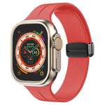Solid Color Silicone Watch Band, For Apple Watch Series 8&7 41mm / SE 2&6&SE&5&4 40mm / 3&2&1 38mm, For Apple Watch Ultra 49mm / Series 8&7 45mm / SE 2&6&SE&5&4 44mm