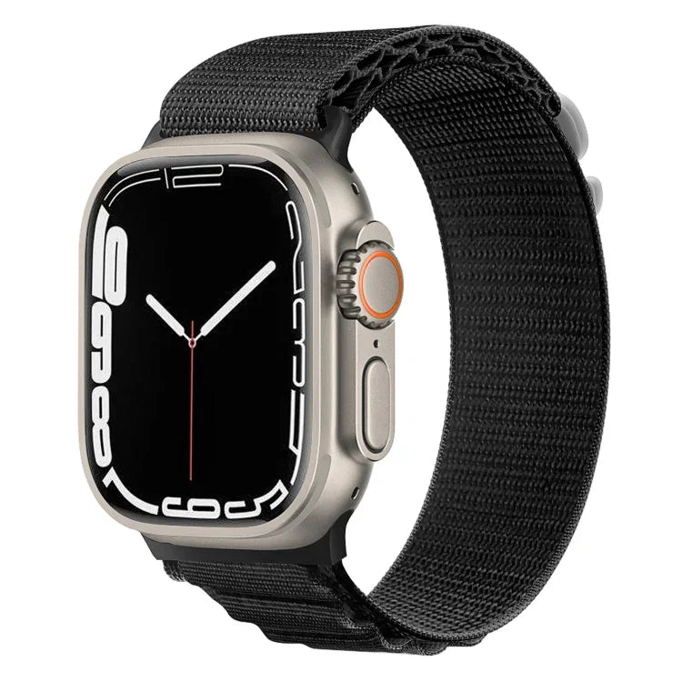 Silver Buckle Nylon Watch Band, For Apple Watch Ultra 49mm / Series 8&7 45mm / SE 2&6&SE&5&4 44mm, For Apple Watch Series 8&7 41mm / SE 2&6&SE&5&4 40mm / 3&2&1 38mm