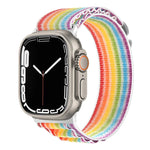 Silver Buckle Nylon Watch Band, For Apple Watch Ultra 49mm / Series 8&7 45mm / SE 2&6&SE&5&4 44mm, For Apple Watch Series 8&7 41mm / SE 2&6&SE&5&4 40mm / 3&2&1 38mm