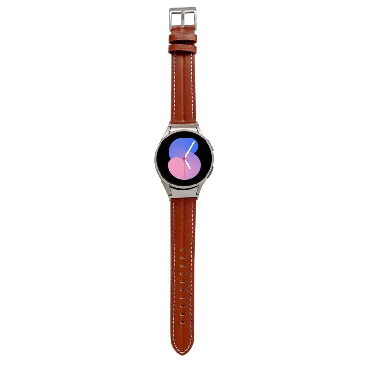 Grooved Genuine Leather Watch Band, For Samsung Galaxy Watch5 40mm / 44mm