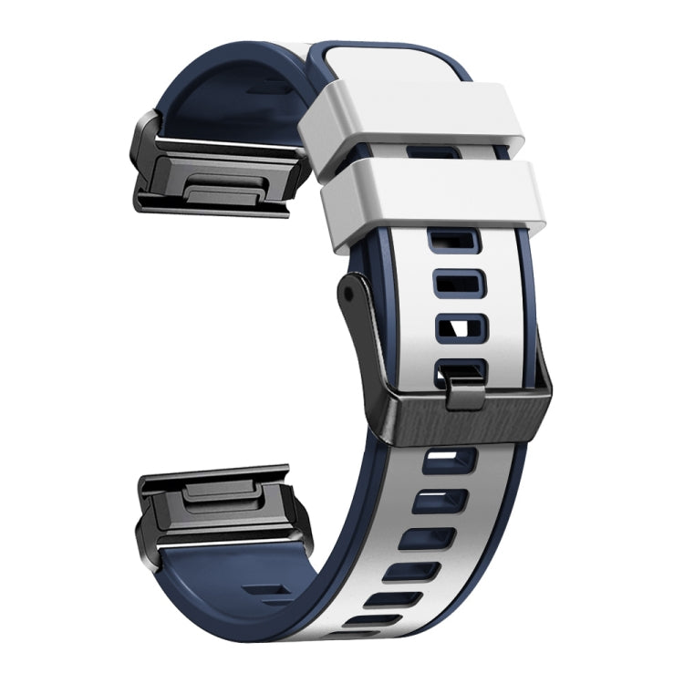 22mm Plain Weave Two-Color Quick Release Silicone Watch Band, For Garmin Fenix 7