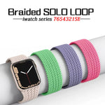 Nylon Single-turn Braided Watch Band For Apple Watch Series 8&7 41mm / SE 2&6&SE&5&4 40mm / 3&2&1 38mm, For Apple Watch Series 8&7 41mm,135mm, For Apple Watch Series 8&7 41mm, 135mm