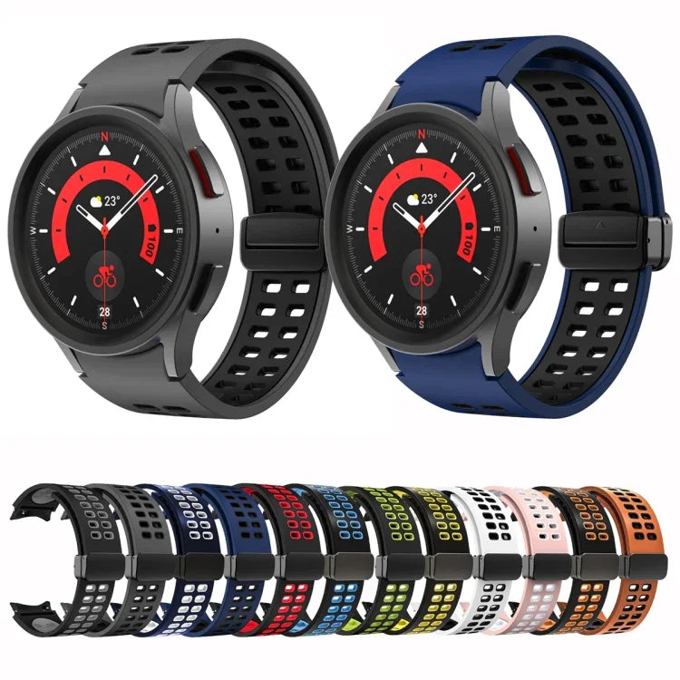 Double-row Hole Folding Buckle Silicone Watch Band, For Samsung Galaxy Watch5 Pro