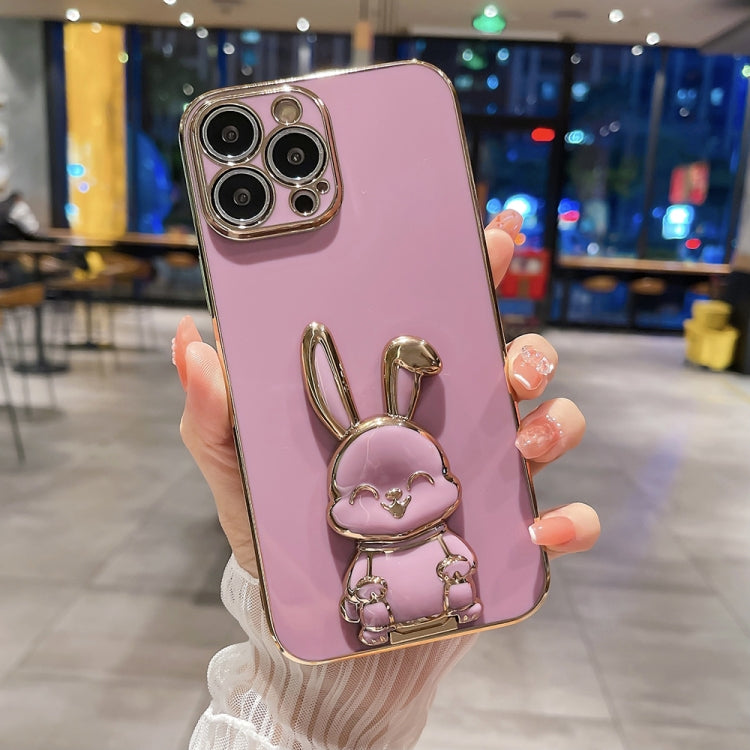 Plating Rabbit Holder Phone Case, For iPhone 13 Pro Max, For iPhone 12, For iPhone 12 Pro, For iPhone 12 Pro Max, For iPhone 11, For iPhone 11 Pro
