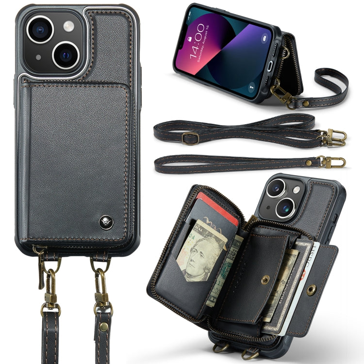 JEEHOOD C22 Series Zipper Wallet Leather Phone Case with Dual Lanyard, For iPhone 13, For iPhone 13 Pro, For iPhone 13 Pro Max, For iPhone 12, For iPhone 12 Pro Max, For iPhone 11, For iPhone 11 Pro, For iPhone 11 Pro Max