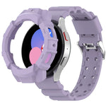 Armor Silicone Watch Band + Protective Case, For Samsung Galaxy Watch5 40mm, For Samsung Galaxy Watch5 44mm, For Samsung Galaxy Watch4 40mm, For Samsung Galaxy Watch4 44mm