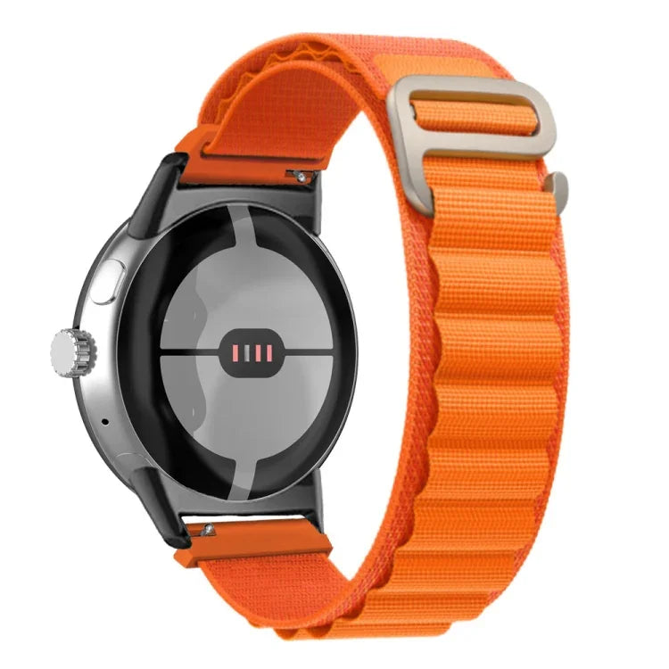 Nylon Loop Black Connector Watch Band, For Google Pixel Watch 4 / 3 / 2 / 1 41mm