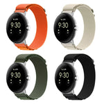 Nylon Loop Silver Connector Watch Band, For Google Pixel Watch 4 / 3 / 2 / 1 41mm
