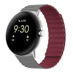 Two-section Magnetic Silicone Watch Band, For Google Pixel Watch 4 / 3 / 2 / 1 41mm