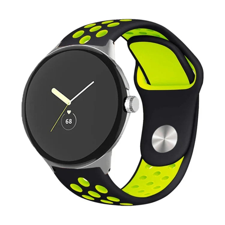 Two-color Reverse Buckle Silicone Watch Band, For Google Pixel Watch 4 / 3 / 2 / 1 41mm