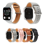 Solid Color Genuine Leather Watchband, For Apple Watch Series 7 41mm / 6 & SE & 5 & 4 40mm / 3 & 2 & 1 38mm, For Apple Watch Series 7 45mm / 6 & SE & 5 & 4 44mm / 3 & 2 & 1 42mm