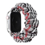 Plaid Flower Pattern Cloth Hair Ring Watchband, For Apple Watch Ultra 49mm / Series 8&7 45mm / SE 2&6&SE&5&4 44mm / 3&2&1 42mm, For Apple Watch Series 8&7 41mm / SE 2&6&SE&5&4 40mm / 3&2&1 38mm                                                           ...