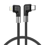 A9 30W USB-C/Type-C to 8 Pin Double Elbow Data Cable, 0.5m, 1m, 2m, 3m