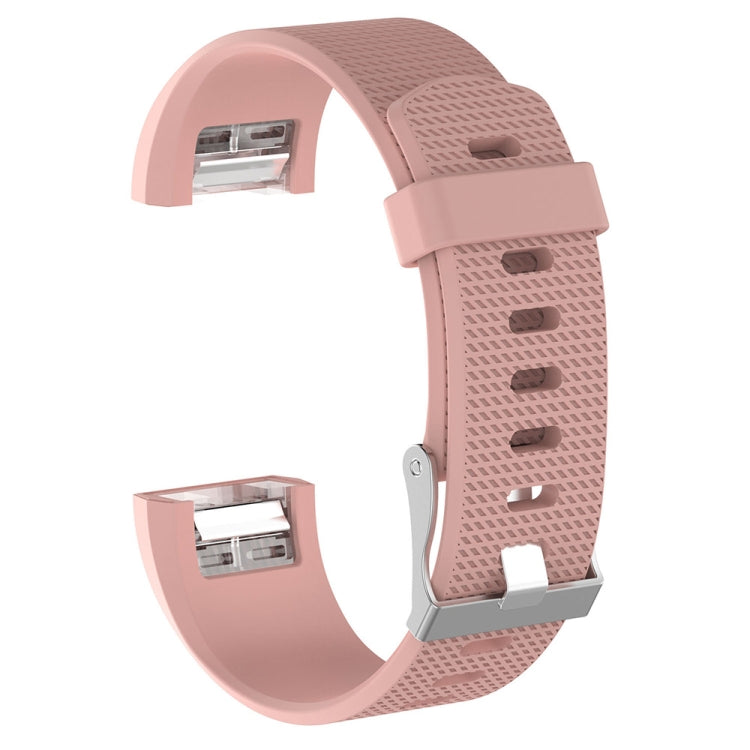For Fitbit Charge 2 Common Texture Silicone Replacement Wrist Strap Watchband with Buckle, S, L