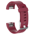 For Fitbit Charge 2 Common Texture Silicone Replacement Wrist Strap Watchband with Buckle, S, L